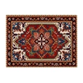 Bohemian cotton linen placemat with traditional Persian pattern and ethnic floral design - Red Blue Exotic (CD110-7)