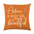Kissenbezug zum Erntedankfest in Orange mit herbstlichem Spruch und Blättermotiv - Herbst Zitat Stil (JYM608-2)