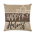 Polyester kussensloop met esdoornbladpatroon en Happy Harvest herfst typografie - Esdoornblad Oogst Patroon (JYM622-3)