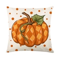Herbst-Kissenbezug mit Kürbismotiv und orangefarbenen Punkten für die Erntezeit - Kürbis Muster Stil (JYM616-1)