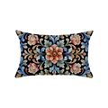 Bohemian floral lumbar pillow case with vintage pattern on black background - Black Background Vintage Floral (JYZ021-1)