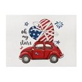 Independence Day placemat with vintage red truck and star heart print decoration - Red Truck Holiday Style (CD112-5)