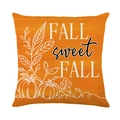 Fodera per cuscino arancione con stampa zucca Fall Sweet Fall per arredo autunnale - Stile Testo d'Arte Arancione FALL sweet FALL (JYM618-2)