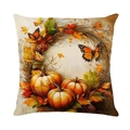 Autumn harvest pumpkin and butterfly printed pillowcase for festive fall decor - Pumpkin And Butterfly Style (JYM620-2)