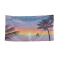 Summertime beach towel with palm tree sunset scenery made of quick-dry microfiber - Summertime Sunset (STJ004-5)