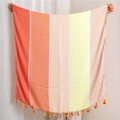 Regenboog gestreepte sjaal met warme tinten, fijne textuur en kleurrijke franjes - 180cm x 90cm / Warme Strepen (SL1908-018 1#)
