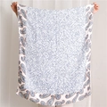 Close-up of soft cotton texture shawl with blue floral and paisley pattern details - White Background Blue Orange Paisley Pattern (SL1904-095)