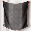 Black and white houndstooth gradient shawl scarf being displayed in full size - One Size / Black