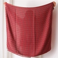 Bufanda clásica roja con estampado de pata de gallo y espiga en tejido de algodón y lino - Espiga Roja (SL1903-088)
