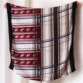 Britse stijl sjaal met koetskettingprint in bordeauxrood en zwart contrastkleur - 180*90CM / Rood
