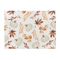 Autumn harvest placemat featuring watercolor pumpkin and maple leaf patterns on linen - Small Cotton Linen / Pumpkin Maple Style (CD115-1)