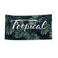 Rectangle tropical palm leaf beach towel featuring white Tropical DREAM typography - Tropical Dream Leaves (STJ004-1)