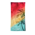 Microfiber beach towel with sunset gradient and palm tree silhouettes and HELLO summer text - Hello Summer Palms (STJ005-1)