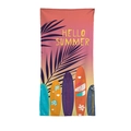 Hello Summer beach towel with sunset gradient and colorful surfboards graphics - Hello Summer Surf (STJ005-3)