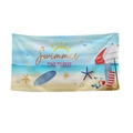 Absorbent beach towel featuring a colorful summer print and Swimmer time to rest text - Swimmer Rest Time (STJ004-4)