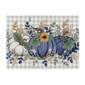 Platzset aus Baumwolle und Leinen mit Kürbissen und Sonnenblumen zum Erntedank - 32x21cm (Baumwolle Leinen)