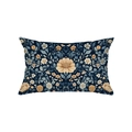 Navy lumbar pillow cover with vintage floral prints and bohemian daisy design - Navy Blue Yellow Daisy Floral (JYZ021-5)