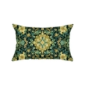 Bohemian lumbar pillowcase with intricate green and yellow vintage floral patterns - Dark Green Victorian Artistic Floral (JYZ021-6)