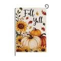 Garden flag with Fall Y'all text, pumpkins, and sunflowers for autumn yard decoration - Fall Y'all Pumpkin Sunflower Style (HYQ072-3)