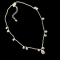 Detail of silver drop zircon necklace featuring a pear-shaped pendant and adjustable chain - Silver Waterdrop Zirconia