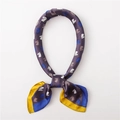 Chic satin square scarf with vintage horse print and purple color contrast border - Purple & Yellow-Blue Contrast (4#)