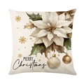 Kerst kussensloop met witte kerstster en gouden sneeuwvlokken voor de bank decoratie - Witte Kerstster Patroon (JYM656-3) / 45x45CM Zonder Kussenvulling