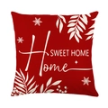 Housse de coussin rouge en lin avec texte Home Sweet Home et motif floral en forme de cœur - 45x45cm / Style Rouge Home Sweet Home (JYM645-2)