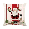 Christmas Santa Claus square pillow cover with red and white stripes for home sofa decor - 45x45cm (No Insert) / JYM673-2 (Santa Claus Pattern Red White Striped Background)
