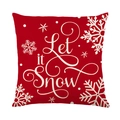 Red Christmas pillow cover featuring white Let it Snow text and snowflake pattern - Let it Snow Style (JYM660-3)