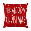 Rode kerstkussenhoes met Merry Christmas tekst en feestelijk kerstbal ornament - Rode Kerstbal Groeten Stijl (JYM646-2)