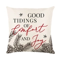 Linen Christmas pillow case with pine cone design and Comfort and Joy slogan - Comfort And Joy Style (JYM660-4)