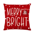 Merry Bright rode kerstkussensloop van imitatie linnen met kerstboom en sterren - Rode Kerstboom Groeten Stijl (JYM646-3)