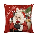 Red Christmas pillow cover with vintage Santa Claus and Hello Winter typography - Vintage Santa Claus Style (JYM541-2) / 45x45cm / JYM541-2