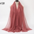 Detail shot of dusty rose pearl bubble hijab scarf with natural texture and frayed edges - Dusty Rose Pink Wrinkled Style (BS414-38#)