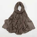 Detail of dark brown long scarf fabric showing breathable texture and natural drapes - Deep Brown Wrinkled Style (VS694-3#Khaki)