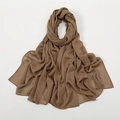 Detail of dark khaki scarf showing breathable pleated fabric texture and rolled edges - Deep Khaki Wrinkled Style (VS694-4#Camel)