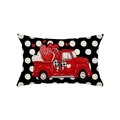 Fodera per cuscino lombare con camion rosso vintage e cuori su sfondo a pois - Stile Camion Vintage (JYZ028-6) / Rettangolare