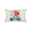 Housse de coussin rectangulaire en lin avec voiture rétro et motif Love is sweet - 30*50cm / Style Voiture Rétro Coeur (JYZ029-8)