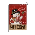 Gartenflagge mit Schneemann und Rentier Design, Let it Snow Weihnachtsdekoration - Hyq077-4