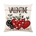 Federa per cuscino San Valentino con cuori rossi e neri su sfondo bianco - Stile Happy Valentine (JYM691-4)