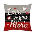 Funda de cojín Love you More con diseño de patchwork gris negro y rojo - Estilo Patchwork de Tres Colores Love You More (JYM695-2) / 45x45 Cuadrado (Sin Relleno)