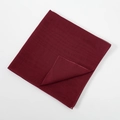 Detailed view of dark red mercerized cotton scarf showing fine fabric texture and hem - 110*110 / Burgundy