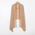 Detail of light brown chiffon headscarf with elastic band for adjustable fit - Light Camel