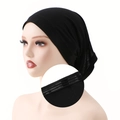 Black non-slip hijab undercap for women featuring internal silicone grip strip - 27*23CM / Black