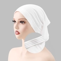 Solid white non-slip inner hijab cap for women made of high elastic jersey cotton fabric - 27*23CM / White