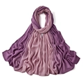 Detailed view of lightweight gradient purple modal hijab scarf with smooth texture - 12# Purple Gradient
