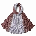 Detail showing elegant purple to brownish red gradient on soft breathable modal scarf - 11# Light Purple + Brown Red