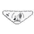 Lourdes Ave Maria white triangular prayer veil with black religious crest and lace trim - Our Lady of Lourdes Print Style (1#) / 115*50cm