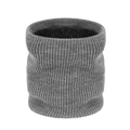 Detail showing grey ribbed knit texture with warm black fleece lining inside - Gray