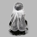 White lace headscarf with floral embroidery on a mannequin in a minimalist style - White Floral Embroidery Style (2#)